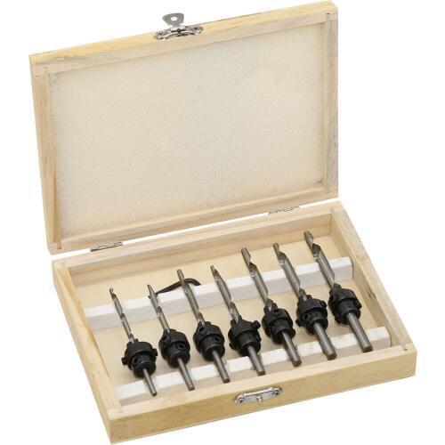 7pcs Countersink Drill Woodworking Drill Bit Set Drilling Pilot Holes For Screw Sizes3-6