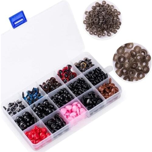 752 Safety Eyes and Noses with Washers, Colorful Plastic Safety Eyes and Noses In Various Sizes for Dolls, Stuffed Animals