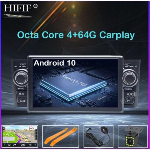 PX5 4GRAM+64GROM Car Multimedia player GPS Android10 Car Radio 1 Din DVD For Fiat/Grande/Punto/Linea 2007-2012 Radio FM steering