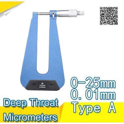 Free shipping Deep throat Micrometers .Type A 0-25*150mm.0-1inch.Quality goods.203-05-000