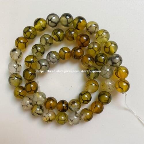 Free Shipping Natural Stone green Dragon Vein Agates Round Loose Beads 15" Strand 6 8 10 12 MM Pick Size