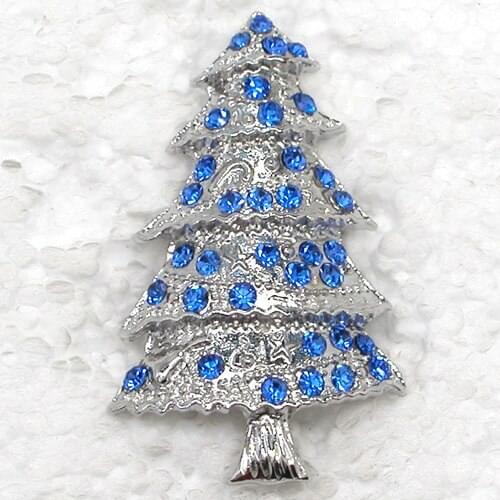 Blue Rhinestone Christmas tree Pin brooches C097 B