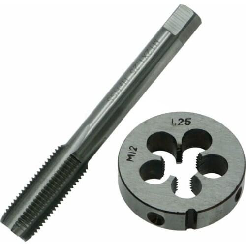 CNC Tap+Die M12x1.25mm Right Hand Straight High Speed Steel Replacement Set Kit