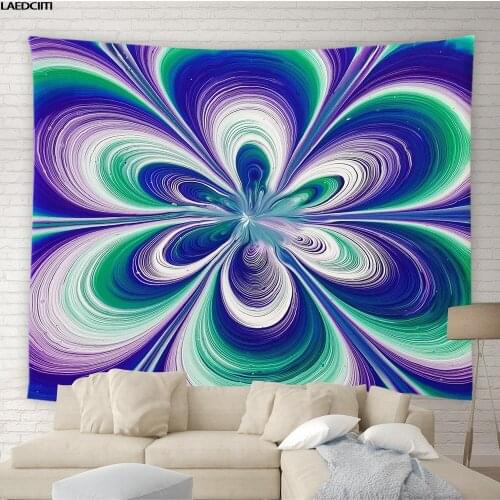 Colorful Abstract Floral Tapestry Wavy Stripes Hippie Design Background Wall Hanging Cloth Living Room Bedroom Tapestries Decor