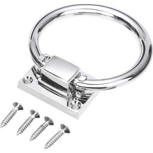 80mm Door Pull Ring Shiny Silver Drop Cabinet Knob Pull Ring Wooden Door Knocker Chair Pulls Handle For Door Hardware