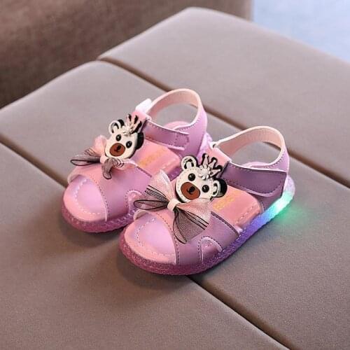 2021 New LED Luminous Sandals for Children Shoes Light Up Toddler Sneakers for Boys Kids Glowing shoes Non-slip Slippers sandals
