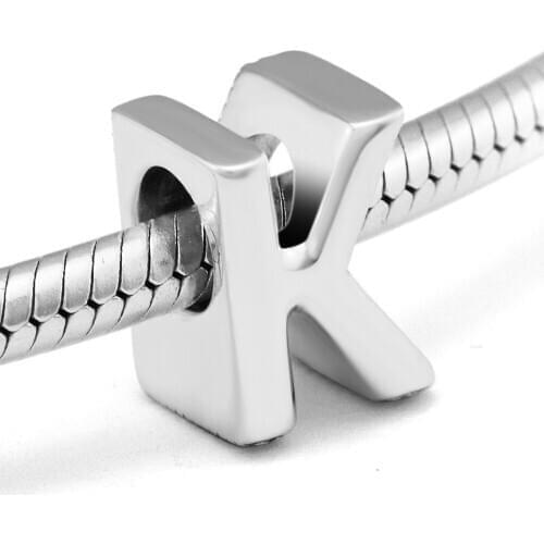 DIY Fits for Pandora Charms Bracelets Letter K Beads 100% 925 Sterling-Silver-Jewelry Free Shipping