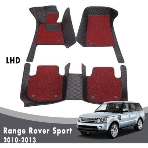 Double Layer Wire Loop Car Floor Mats Carpets For Range Rover Sport 2013 2012 2011 2010 Auto Leather Custom Rugs For Land Rover