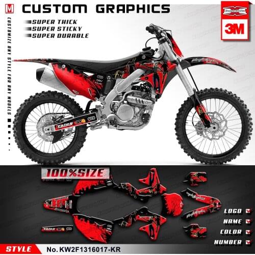 KUNGFU GRAPHICS Racing Stickers Motorcycle Decals Backgrounds Décor for KX250F KX 250F 2013 2014 2015 2016