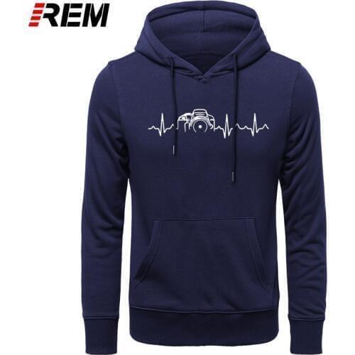 REM Hoodies Photographer Heartbeat Cotton Long Sleeve For Men Popular Brand Homme Hoodies, Sweatshirts