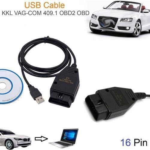 OBD2 Cable kkl vag com 409.1 K-line Auto Diagnostic Scanner Scan Tool KKL VAG-COM 409.1 For Seat V W USB Interface Cable