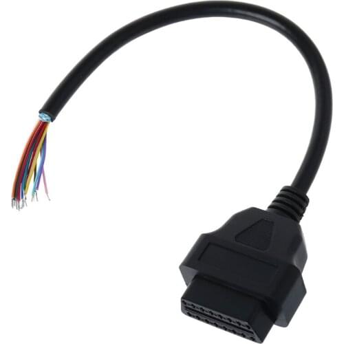 OBD2 16Pin Female Extension Opening Cable Car Diagnostic Interface Connector Car