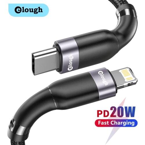 Elough 20W PD USB Type C Cable For iPhone 13 12 11 Pro XS 8 6 Type C To Lighting Date Wire Fast Charging Cable For iPad Macbook
