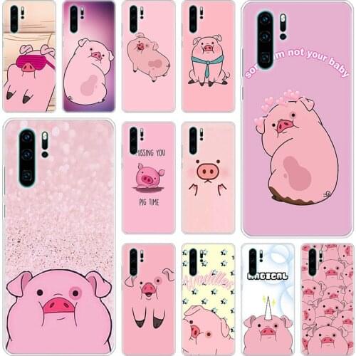 Hot Cute PINK Kawai Pig Silicone Phone Case for Huawei P50 P40 Pro P30 Lite P20 Pro P8 Lite 2017 P Smart Z 2020 2021 Soft Cover