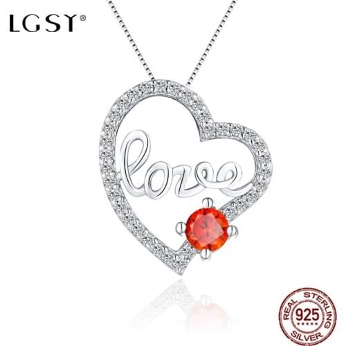 LGSY DP004 925 Sterling Silver Fashion Jewelry Heart-Shaped Pendants Romantic Silverware Necklace Fine Jewelry Crystal Pendant