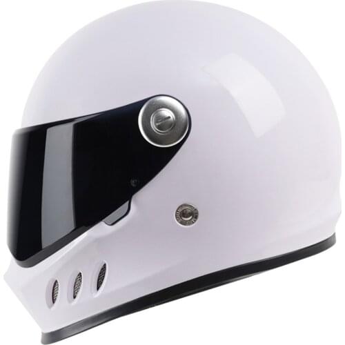 Motorcycle Vintage Helmet Retro Women White Moto Full Face Helmet Personality Motorbike Motor Motocross Riding Scooter Capacete