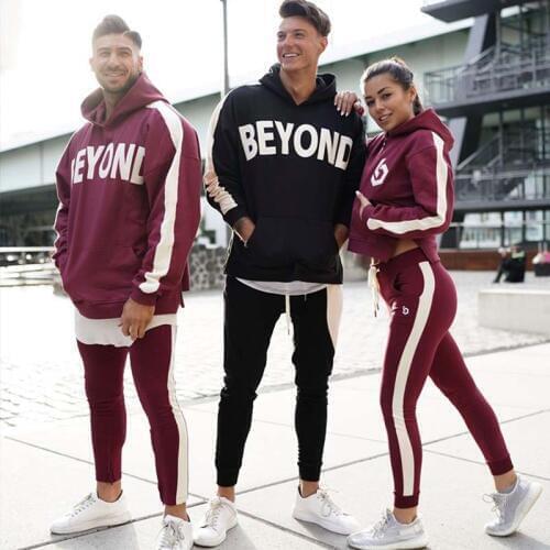 Autumn Men Set 2019 Casual Sportswear Suit Hooded Sweatshirt Tracksuit Mens Solid Zipper Jackets 2PC Hoodies + Pants Sets Male