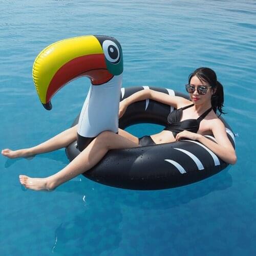 PVC Beaked Bird Inflatable Swimming Ring Ride Adult Water Splashing Toy Leisure Floating Bed Deck Chair Wholesale