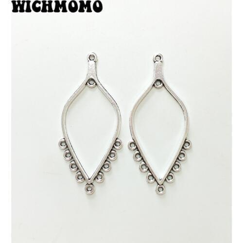 New Fashion 5pieces 54*25mm Zinc Alloy Water Drop Earrings Porous Connector Charms Linker for DIY Jewelry Accessories