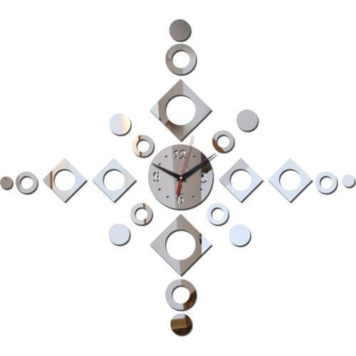 New arrival digits home decoration acrylic mirror clocks safe modern design quartz wall clock watch stickers