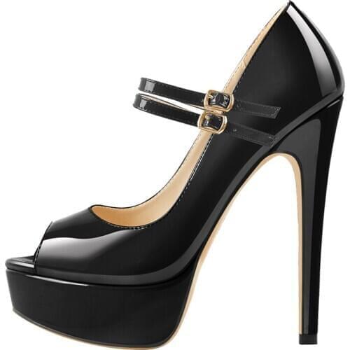 Onlymaker Womens Peep Toe High Heels Sexy Slim Heel Mesh Dress Stilettos Buckle Straps Platform Pumps Patchwork Cutout Sandals