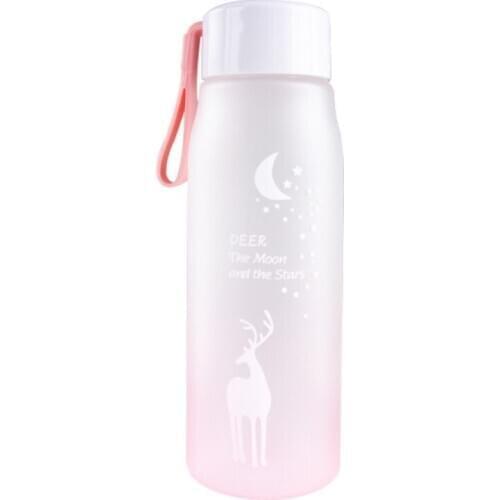 Portable Leakproof Large-Capacity Plastic Water Bottle Cute Elk Sports Water Bottle Student Household Kettle