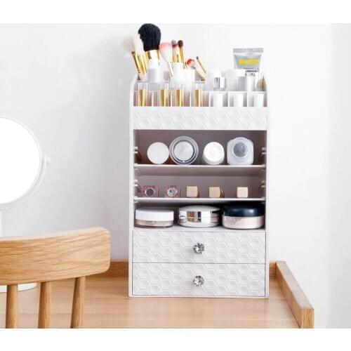 New Makeup Organizer Cosmetic Storage Box Skin Care Product Rack Desktop Brush Holder Jewelry Organizer Case Container
