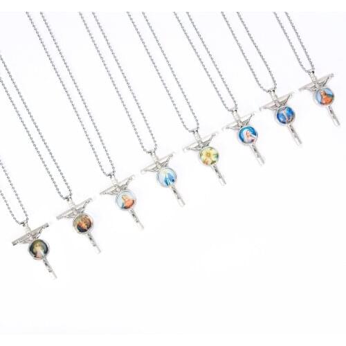 Religious Jesus Cross Necklace for Men Fashion and sweet Cross Pendent with Chain Necklace Jewelry Gifts for Men