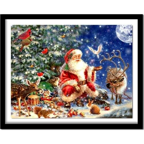 Christmas Scenic Diamond Painting Cross Stitch Home Decor Full Square Diamond Embroidery Santa Claus Handmade Gift