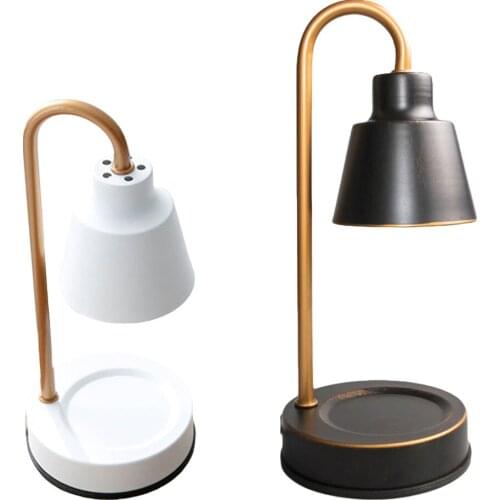 Nordic Candle Warmer Metal Wax Melt Lamp Waxing Burner Aroma Diffuser Table Lamp for Home Bedroom Office Desktop Decoration Gift