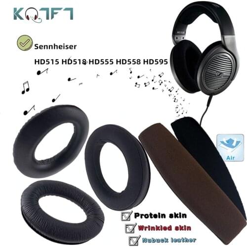 KQTFT Replacement EarPads Headband for Sennheiser HD515 HD518 HD555 HD558 HD595 Universal Bumper Earmuff Cover Cushion