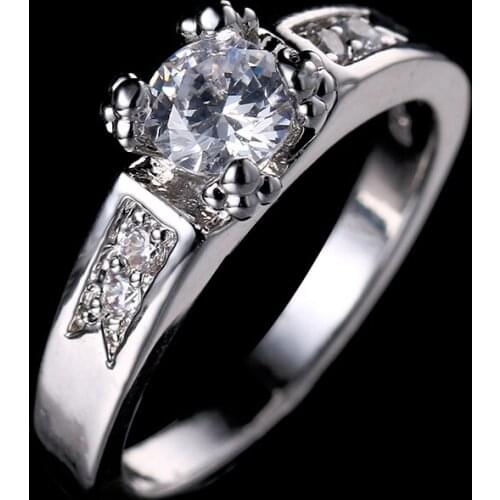 NoEnName_Null 2017 Round cubic zircon ring from white gold crystal wedding dress for durant still do his female