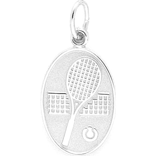 Rhodium Plated Top Quality Tennis Racquet and Net Charm Fit Jewelry Making