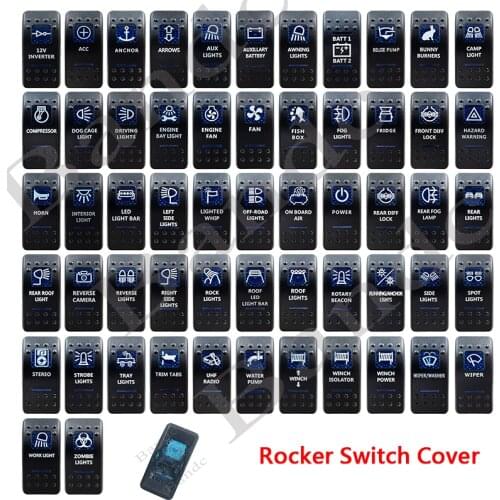 5 x Caps Only ! Printed Blue Rocker Switch Cover for the ARB Carling NARVA 4x4 Switches Control Cap Accessories