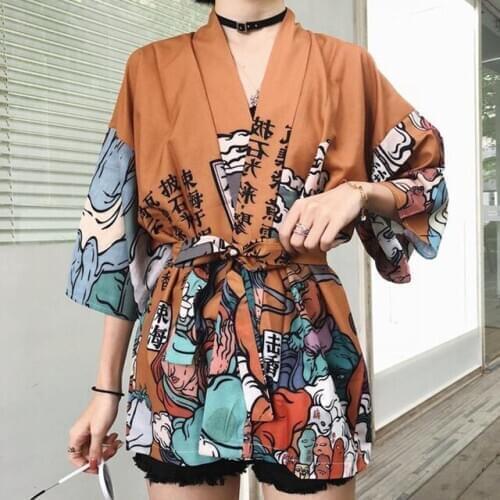 Traditional Japanese Kimono Yukata Women&man Loose Kimomo Japanese Cardigan Kimono Japones Haori Japanese Short Robe