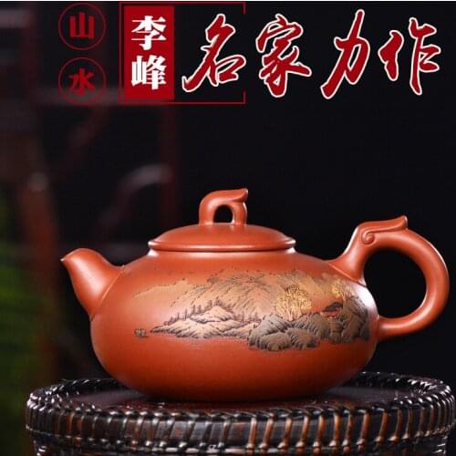 Heavy weapons! A famous clay teapot with pure hand painted landscape and red clay teapot