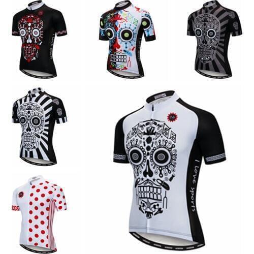 Weimostar Cycling jersey 2018 pro team Skull Black bycicle clothing top maillot ciclismo hombre mtb jersey motocross Bike jersey