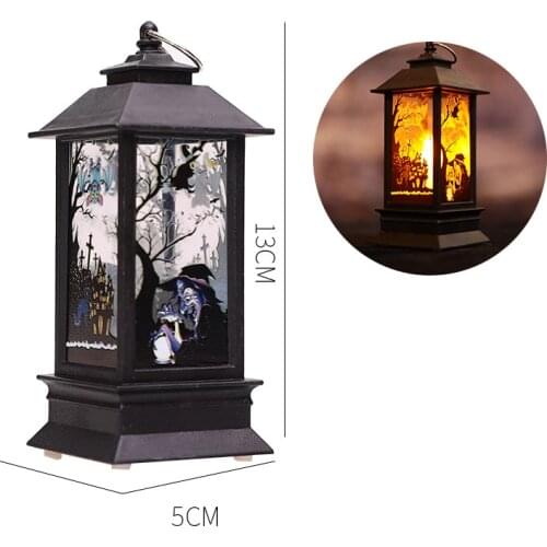 Candle LED Lamp Terror Pumpkin Witch Skull Lantern For Halloween Home Party Decoration Prop Halloween