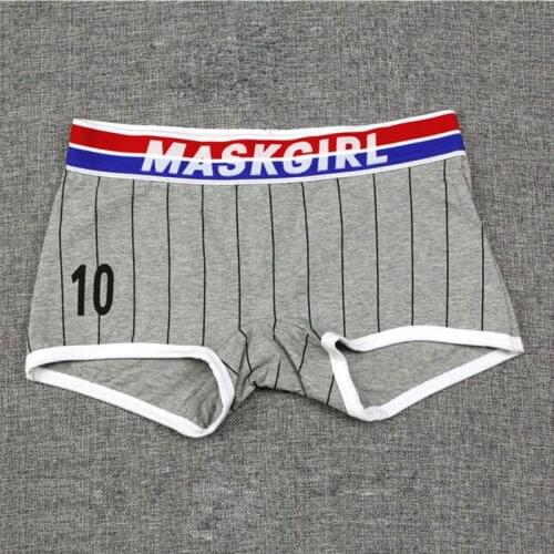 Women Boxer Briefs Tomboy Panties Cotton Underwear Les Lesbian Trans FTM Sport Striped Lingerie Female Boyshort