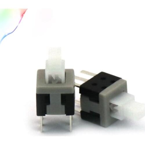10pcs Free shopping 8.5*8.5MM Self-locked Push Button Switch White Micro Square Tact Switch DIY Electronic Switch 0.5A 30V