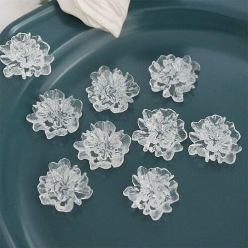 10 PCS 22mm New Clear Transparent Resin Flowers Accessories DIY Handmade Accessories For Jewelry Making
