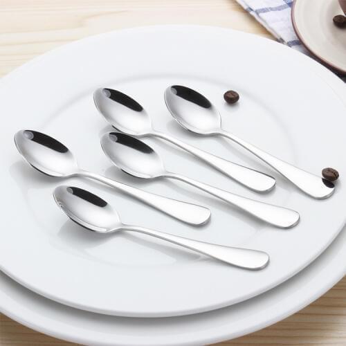 2pcs/set Stainless Steel Coffee Spoon Dessert Spoon Rice Spoon Salt Spoon