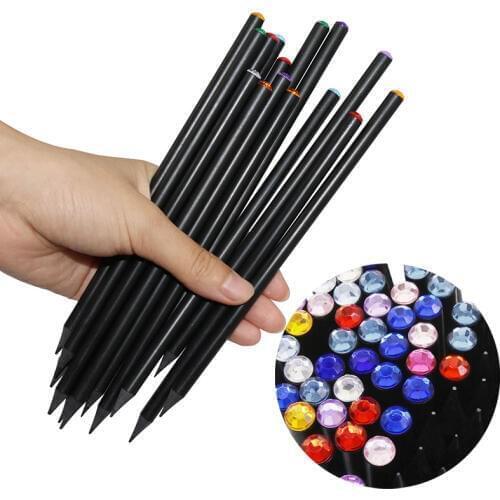 50 Pcs Pencil HB Diamond Color Pencil Stationery Items Drawing Supplies Cute Pencils For School Basswood Office School Cute