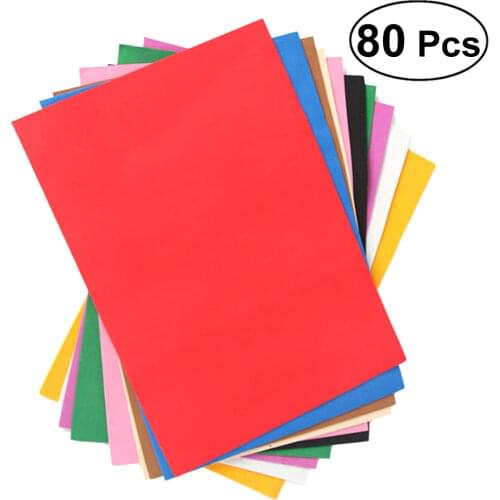80pcs 20x30cm EVA Sponge Foam Paper Sheets DIY Handcraft Scrapbooking Materials Nursery Decoration Mixed Color