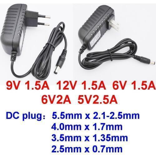 1pcs AC110-240V DC 6V 1.5A 9V1.5A 12V1.5A 6V 2A 5V2.5A LED light strip Universa adapter AC / DC Converter power supply