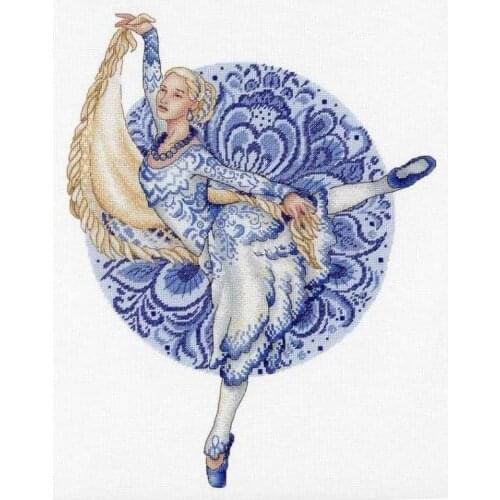 Free Delivery Top Quality Lovely Counted Cross Stitch Kit Russian Tradition Dance Swan dance Lady Woman Girl M.P. Studia HB-667