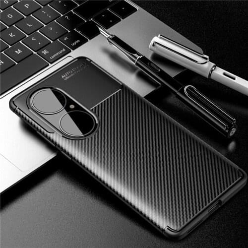 Carbon fiber phone covers case for huawei p50 pro p 50pro p50pro honor 50 se pro tpu soft silicone shockproof bumper cases coque