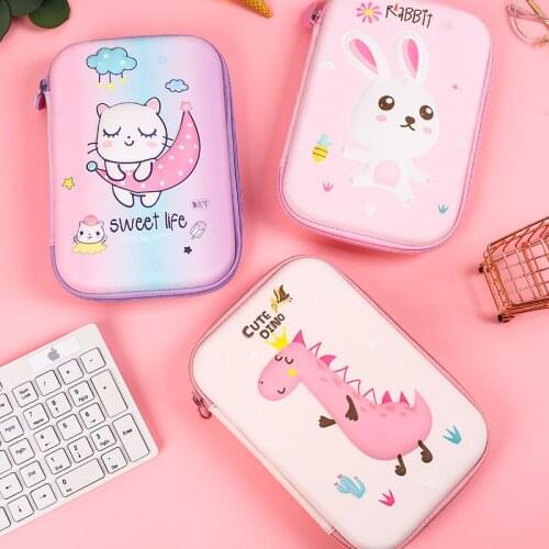 Pencil Case For Kids Kawaii Stationery Pink Large-capacity Pencil and Ball-point Pen Storage Box