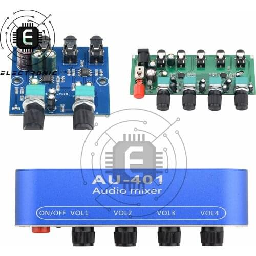 DC5-12V Two Channels Four Channels Input One Channel Stereo Output Audio Signal Mixing Board