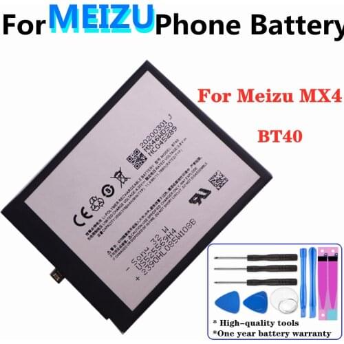 For Meizu MX4 M460 M461 Battery BT40 3100mAh High Capacity Mobile Phone Replacement Batteries + Tools